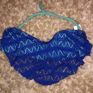 blue lacey kini top